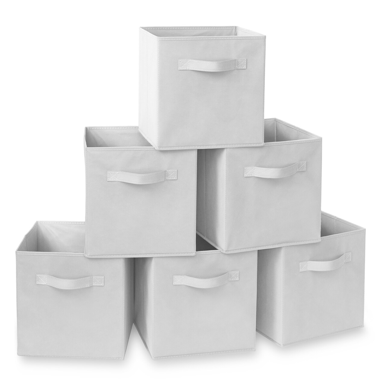 Casafield Set of 6 Collapsible Fabric Cube Storage Bins - 11" Foldable Cloth Baskets for Shelves, Cubby Organizers & More